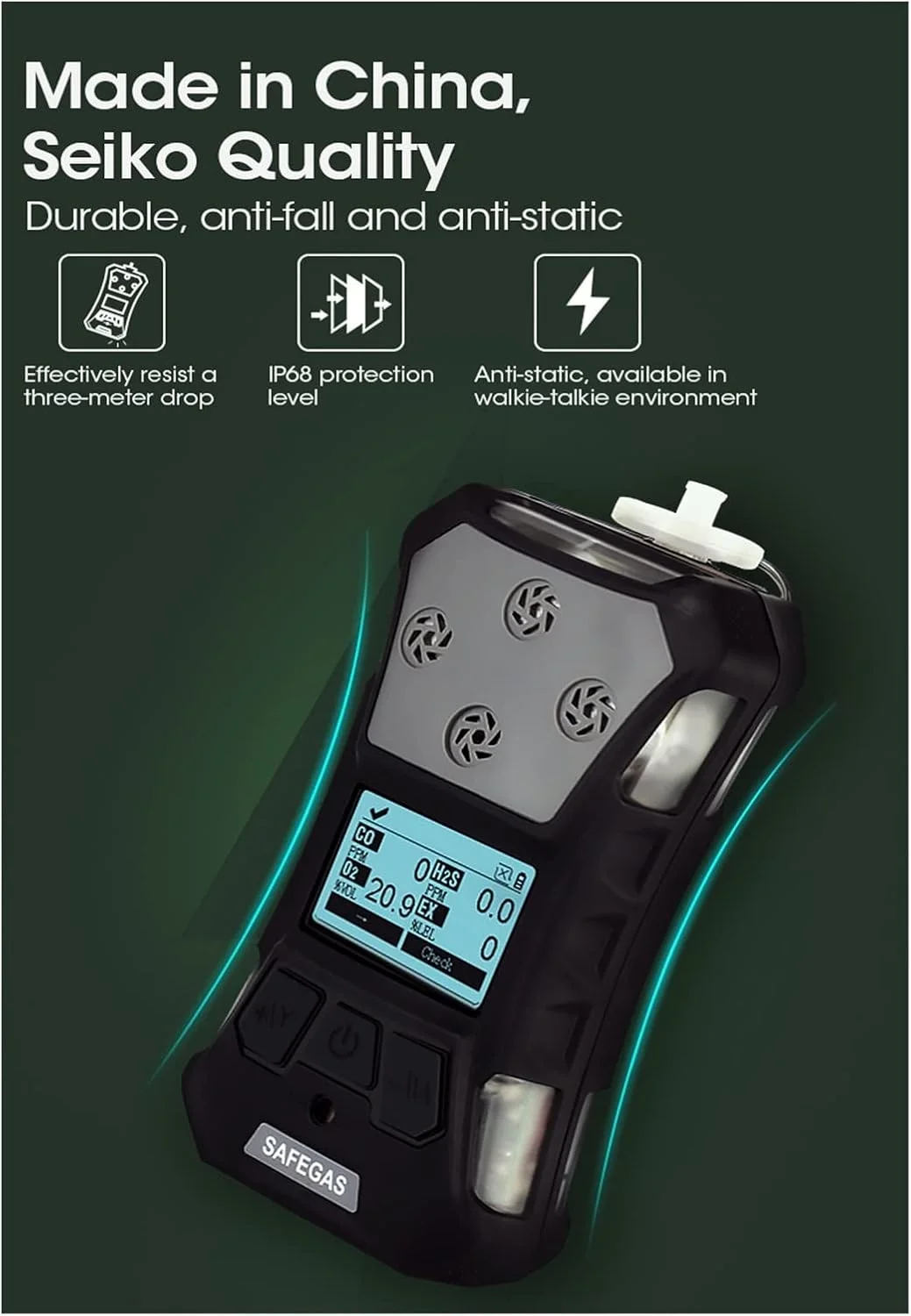 سنسور تشخیص نشت گاز چندگانه GZDodek 4 در 1، سنسور تشخیص گاز مونوکسید کربن، سولفید هیدروژن، اکسیژن، متان قابل احتراق، با دقت و حساسیت بالا سنسور تشخیص نشت گاز چندگانه GZDodek 4 در 1، سنسور تشخیص گاز مونوکسید کربن، سولفید هیدروژن، اکسیژن، متان قابل احتراق، با دقت و حساسیت بالا