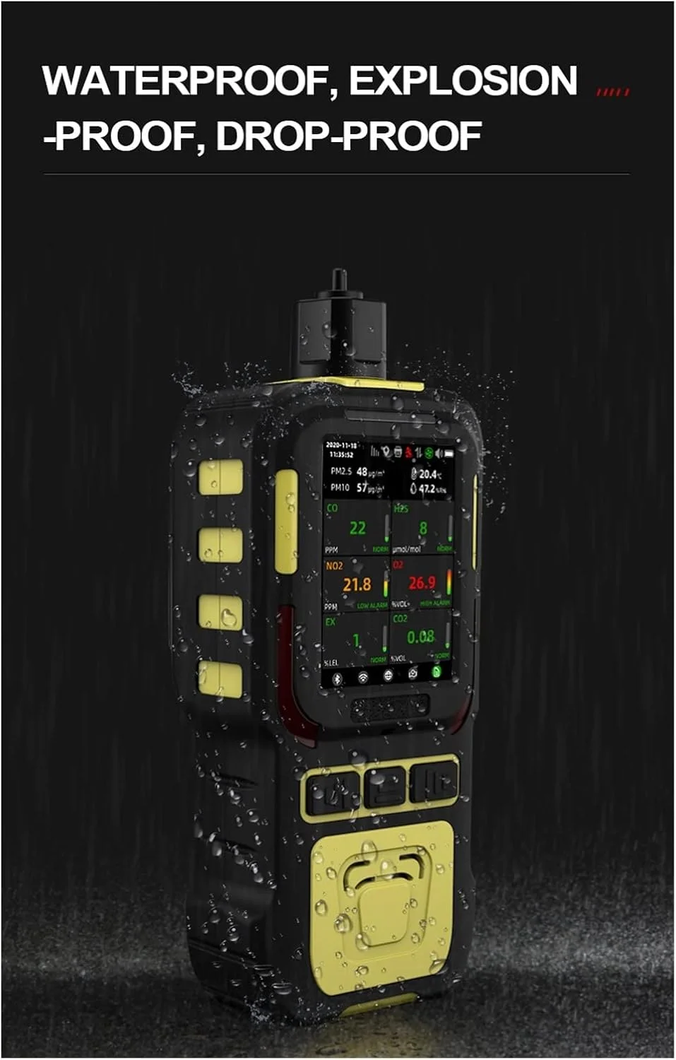 سنسور نشت یاب چند گاز GZDodek، آشکارساز گاز صنعتی قابل حمل با پمپ داخلی NH3، SO2، CO، CO2، NOx، H2S، دما، رطوبت، PM2.5، PM10 با دقت و حساسیت بالا سنسور نشت یاب چند گاز GZDodek، آشکارساز گاز صنعتی قابل حمل با پمپ داخلی NH3، SO2، CO، CO2، NOx، H2S، دما، رطوبت، PM2.5، PM10 با دقت و حساسیت بالا