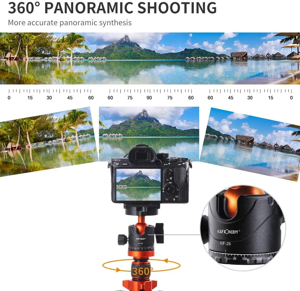 سه پایه دوربین DSLR سبک و جمع و جور K&F Concept 72 اینچی، سه پایه تک پایه آلومینیومی جداشدنی با هد توپی پانوراما 360 درجه و صفحه رهاسازی سریع برای دوربین های DSLR کانن نیکون سونی سه پایه دوربین DSLR سبک و جمع و جور K&F Concept 72 اینچی، سه پایه تک پایه آلومینیومی جداشدنی با هد توپی پانوراما 360 درجه و صفحه رهاسازی سریع برای دوربین های DSLR کانن نیکون سونی