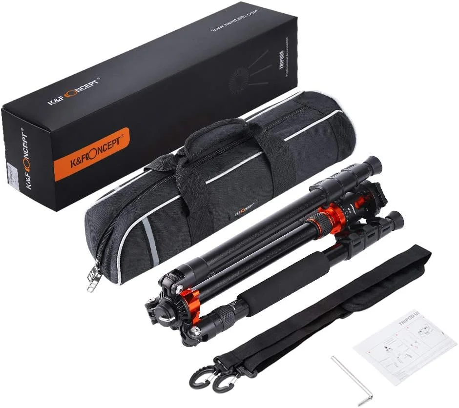 سه پایه دوربین DSLR سبک و جمع و جور K&F Concept 72 اینچی، سه پایه تک پایه آلومینیومی جداشدنی با هد توپی پانوراما 360 درجه و صفحه رهاسازی سریع برای دوربین های DSLR کانن نیکون سونی سه پایه دوربین DSLR سبک و جمع و جور K&F Concept 72 اینچی، سه پایه تک پایه آلومینیومی جداشدنی با هد توپی پانوراما 360 درجه و صفحه رهاسازی سریع برای دوربین های DSLR کانن نیکون سونی