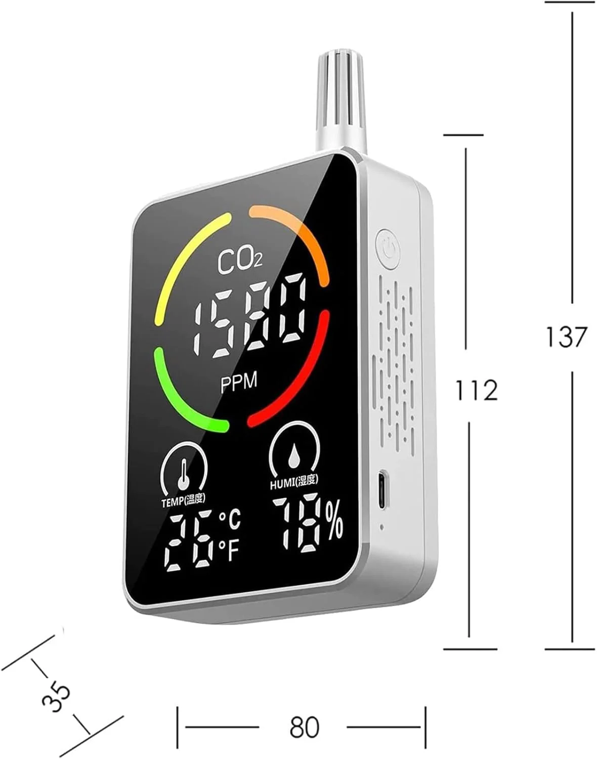 صفحه نمایش هوا GZDtdsd، ردیاب دی اکسید کربن CO2، صفحه نمایش دما و رطوبت کیفیت هوا، ردیاب رطوبت قابل حمل با سیستم هشدار خودکار، برای مدرسه، دفتر، خانه، رستوران. صفحه نمایش هوا GZDtdsd، ردیاب دی اکسید کربن CO2، صفحه نمایش دما و رطوبت کیفیت هوا، ردیاب رطوبت قابل حمل با سیستم هشدار خودکار، برای مدرسه، دفتر، خانه، رستوران.