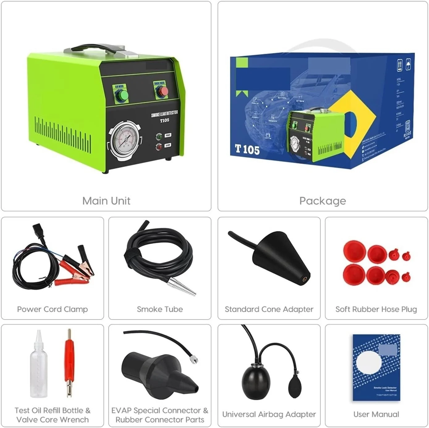 آشکارساز دود بی سیم GZDcjsc مدل T105، مولد دود برای خودرو، سیستم دو حالته تست نشت خودرو، آشکارساز نشت سوخت، دستگاه دود خودرو آشکارساز دود بی سیم GZDcjsc مدل T105، مولد دود برای خودرو، سیستم دو حالته تست نشت خودرو، آشکارساز نشت سوخت، دستگاه دود خودرو