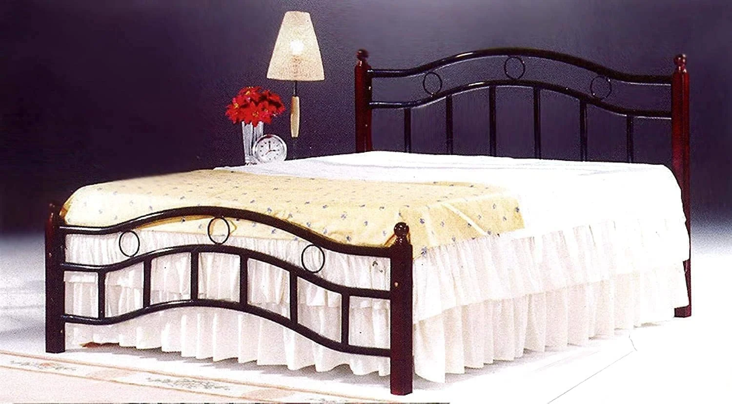 تخت خواب چوبی و فلزی نوایره ساخت مالزی Furniture4Us با پایه های چوبی رنگ قهوه ای تیره (Queen 150 x 190 سانتی متر) تخت خواب چوبی و فلزی نوایره ساخت مالزی Furniture4Us با پایه های چوبی رنگ قهوه ای تیره (Queen 150 x 190 سانتی متر)