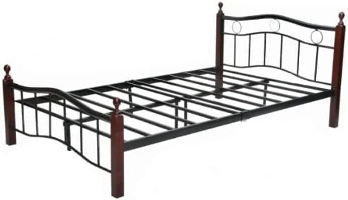 تخت خواب چوبی و فلزی ساخت مالزی Furniture4Us با پایه های چوبی رنگ قهوه ای تیره (یک نفره/دو نفره 120x190 سانتی متر) تخت خواب چوبی و فلزی ساخت مالزی Furniture4Us با پایه های چوبی رنگ قهوه ای تیره (یک نفره/دو نفره 120x190 سانتی متر)