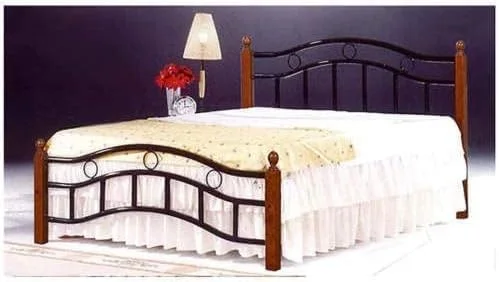 تخت خواب چوبی و فلزی ساخت مالزی Furniture4Us با پایه های چوبی رنگ قهوه ای تیره (یک نفره/دو نفره 120x190 سانتی متر) تخت خواب چوبی و فلزی ساخت مالزی Furniture4Us با پایه های چوبی رنگ قهوه ای تیره (یک نفره/دو نفره 120x190 سانتی متر)