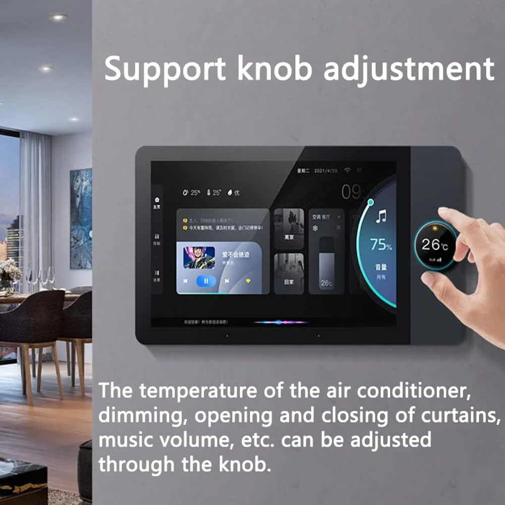 پنل کنترل صفحه لمسی چند منظوره GZDcjsc، سوئیچ لمسی دیواری مدرن، کنترلر سوئیچ خانه هوشمند با صفحه کنترل مرکزی دکمه ای 8 اینچی، سیستم خانه هوشمند، سازگار با خانه هوشمند Tuya