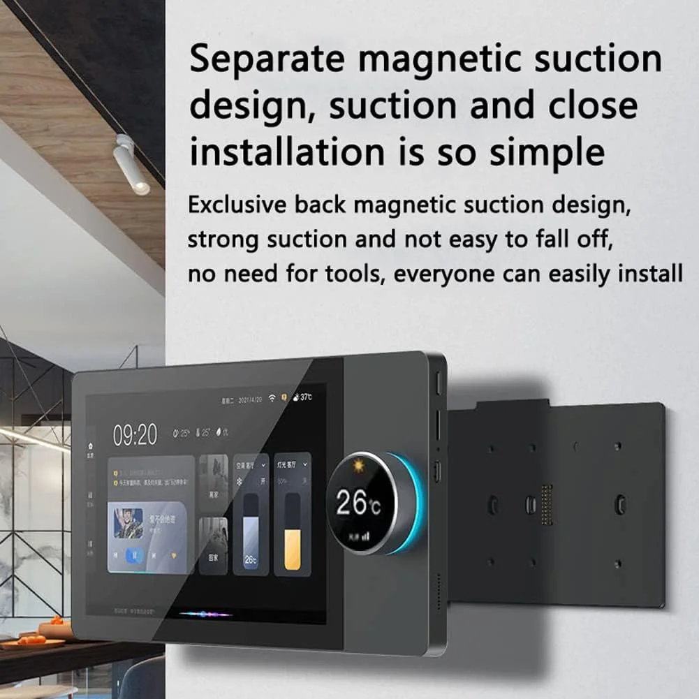 پنل کنترل صفحه لمسی چند منظوره GZDcjsc، سوئیچ لمسی دیواری مدرن، کنترلر سوئیچ خانه هوشمند با صفحه کنترل مرکزی دکمه ای 8 اینچی، سیستم خانه هوشمند، سازگار با خانه هوشمند Tuya