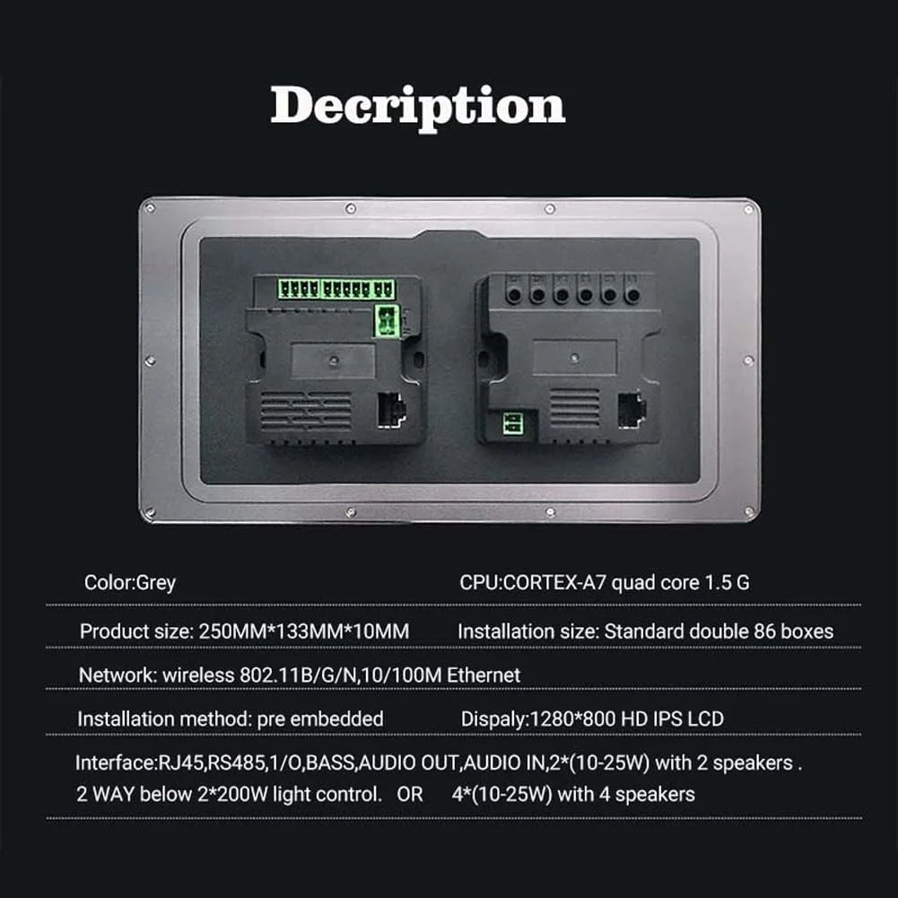 پنل کنترل صفحه لمسی چند منظوره GZDcjsc، سوئیچ لمسی دیواری مدرن، کنترلر سوئیچ خانه هوشمند با صفحه کنترل مرکزی دکمه ای 8 اینچی، سیستم خانه هوشمند، سازگار با خانه هوشمند Tuya