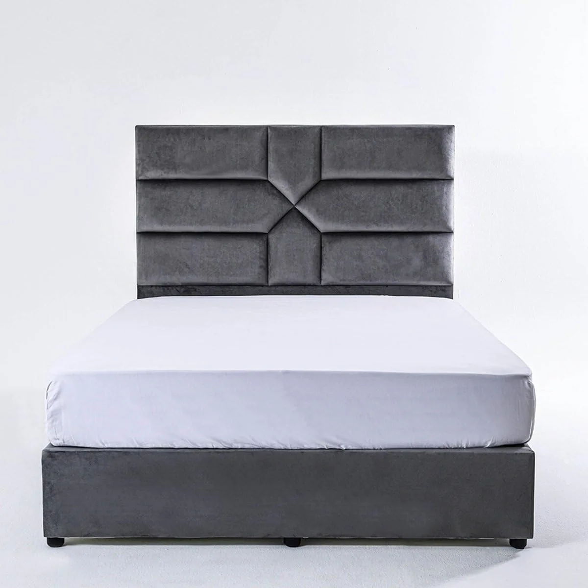 تخت خواب مخملی روکش دار کارناک استلا، مبلمان اتاق خواب، طراحی مدرن، قوی و بادوام، تخت چوبی | تخت خواب آرام و راحت (EU - Double 140x200cm, خاکستری) تخت خواب مخملی روکش دار کارناک استلا، مبلمان اتاق خواب، طراحی مدرن، قوی و بادوام، تخت چوبی | تخت خواب آرام و راحت (EU - Double 140x200cm, خاکستری)