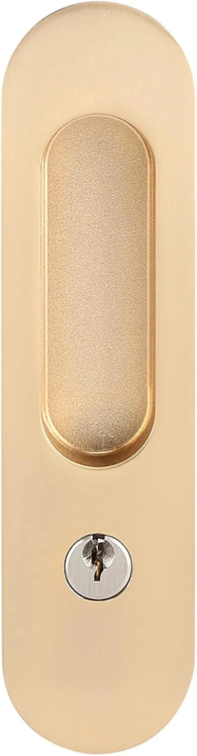 قفل درب چوبی GZDcjsc، یراق آلات درب انبار با روکش آبکاری، دستگیره آلیاژ آلومینیوم ضد سرقت برای درب انبار (طلایی)