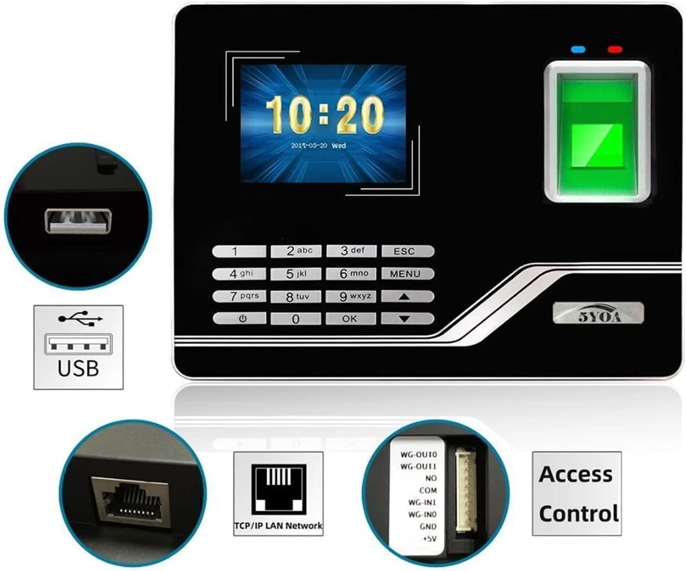 دستگاه ثبت ورود و خروج GZDtdsd برای سیستم حضور و غیاب کارکنان، اثر انگشت TCPIP USB، کنترل دسترسی با رمز عبور، ساعت حضور و غیاب اداری، دستگاه ضبط کننده کارمندان، دستگاه بیومتریک، کارت اثر انگشت (رنگ : دستگاه ثبت ورود و خروج GZDtdsd برای سیستم حضور و غیاب کارکنان، اثر انگشت TCPIP USB، کنترل دسترسی با رمز عبور، ساعت حضور و غیاب اداری، دستگاه ضبط کننده کارمندان، دستگاه بیومتریک، کارت اثر انگشت (رنگ :