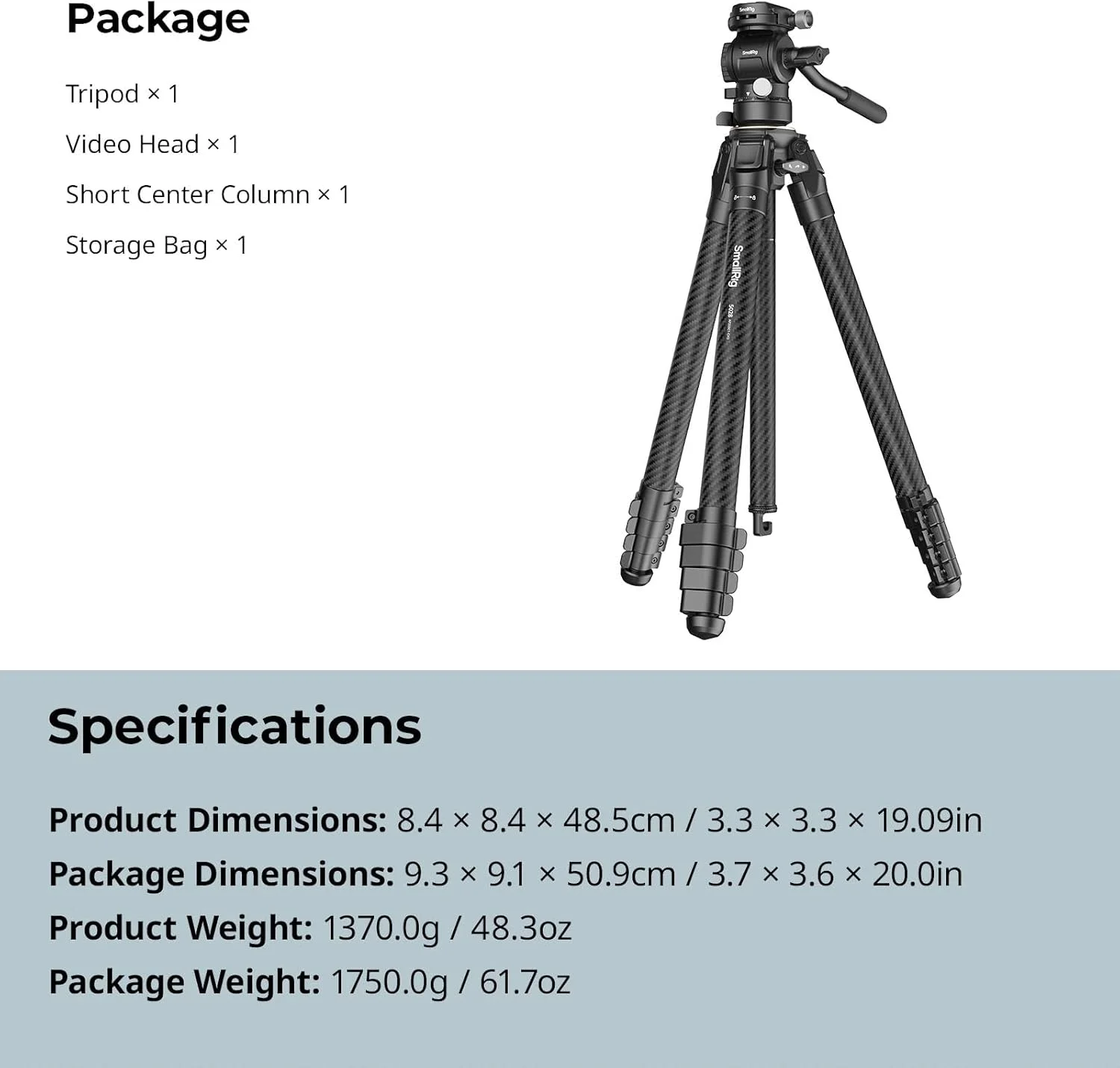 کیت سه پایه مسافرتی فیبر کربنی قابل حمل اسمال ریگ کیت سه پایه مسافرتی فیبر کربنی قابل حمل اسمال ریگ