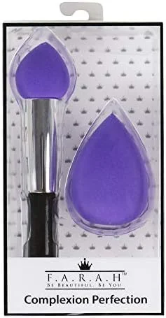 ست دو عددی اسفنج آرایشی F.A.R.A.H Complexion Perfection - اسفنج اشکی بنفش و اسفنج بنفش دسته دار از Farah Brushes ست دو عددی اسفنج آرایشی F.A.R.A.H Complexion Perfection - اسفنج اشکی بنفش و اسفنج بنفش دسته دار از Farah Brushes