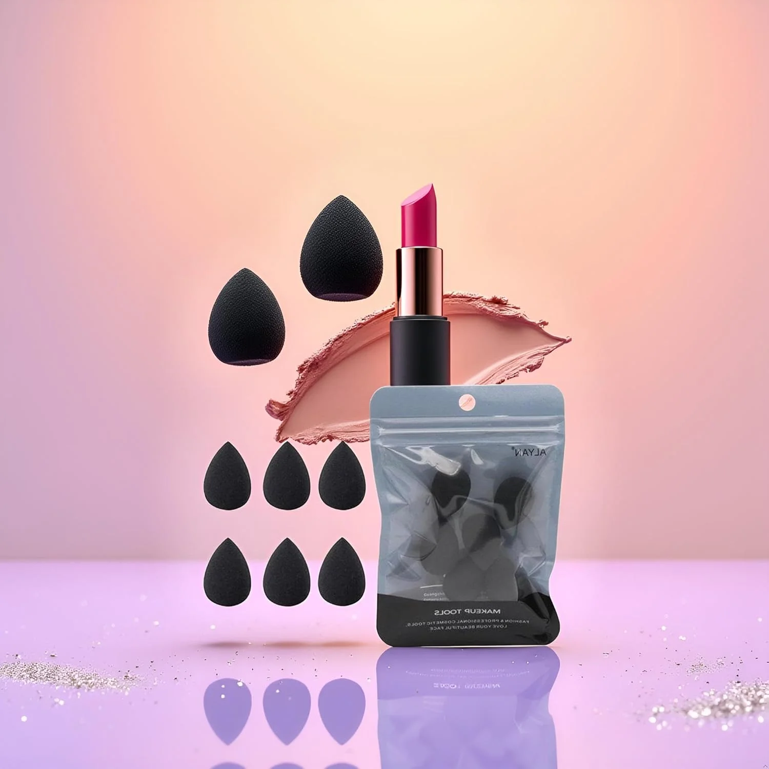 جین شاینینگ ست 6 عددی مینی اسفنج آرایشی مشکی، بلندر و اسفنج، ست اسفنج بلندر کوچک مشکی برای کرم پودر، پودر، کانسیلر، هایلایتر و سایه چشم جین شاینینگ ست 6 عددی مینی اسفنج آرایشی مشکی، بلندر و اسفنج، ست اسفنج بلندر کوچک مشکی برای کرم پودر، پودر، کانسیلر، هایلایتر و سایه چشم