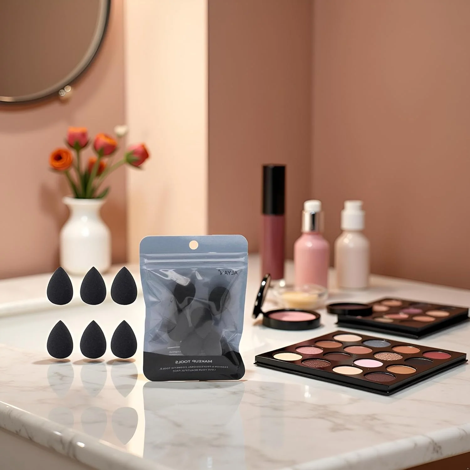 جین شاینینگ ست 6 عددی مینی اسفنج آرایشی مشکی، بلندر و اسفنج، ست اسفنج بلندر کوچک مشکی برای کرم پودر، پودر، کانسیلر، هایلایتر و سایه چشم جین شاینینگ ست 6 عددی مینی اسفنج آرایشی مشکی، بلندر و اسفنج، ست اسفنج بلندر کوچک مشکی برای کرم پودر، پودر، کانسیلر، هایلایتر و سایه چشم