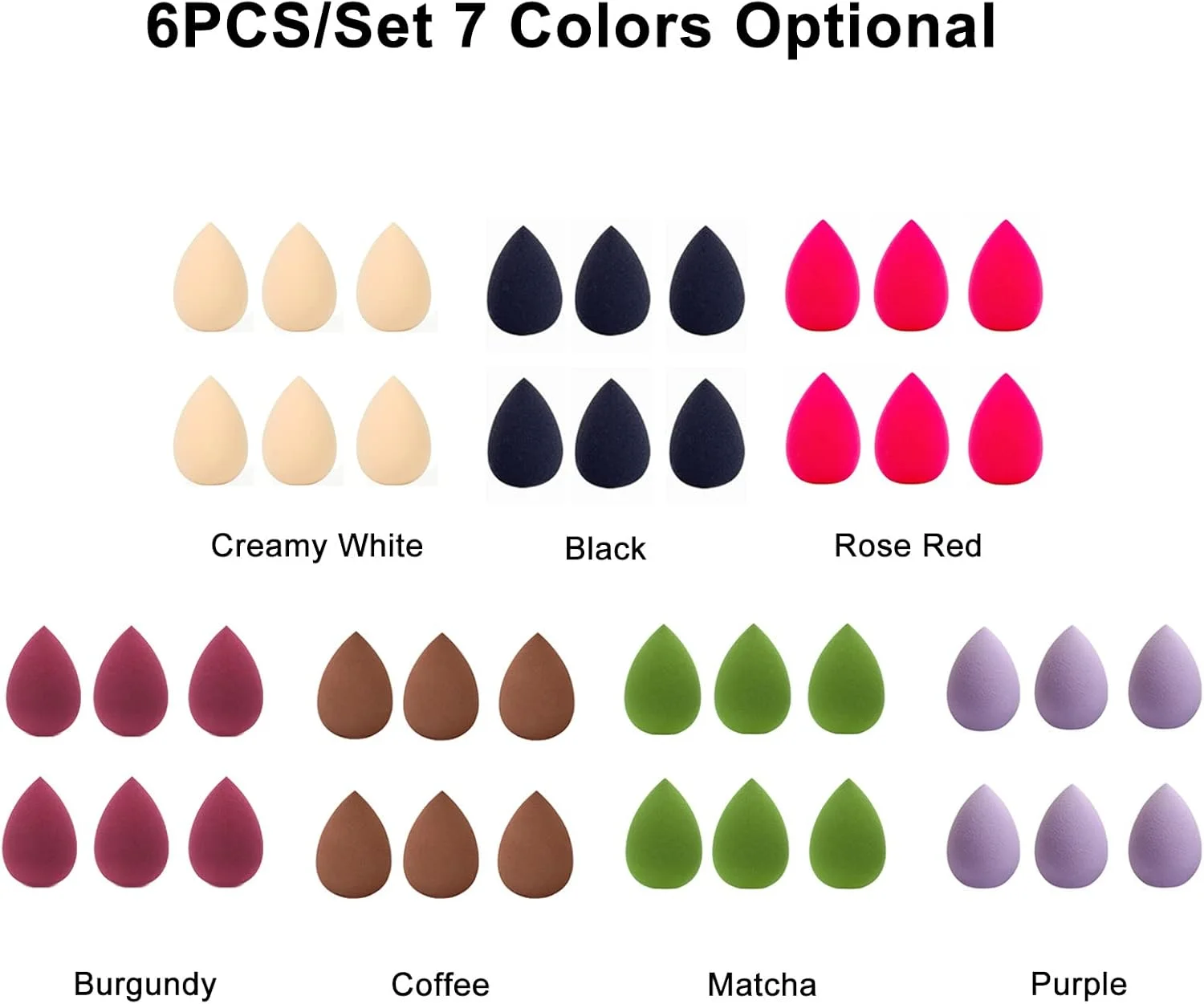 ست تخم مرغی ایرومی، ست 6 عددی پد آرایشی اسفنجی خشک و مرطوب، پف اسفنجی مینی ابزار آرایشی برای کرم پودر، کانسیلر، سایه چشم، زیر چشم، هایلایت و کانتور ست تخم مرغی ایرومی، ست 6 عددی پد آرایشی اسفنجی خشک و مرطوب، پف اسفنجی مینی ابزار آرایشی برای کرم پودر، کانسیلر، سایه چشم، زیر چشم، هایلایت و کانتور