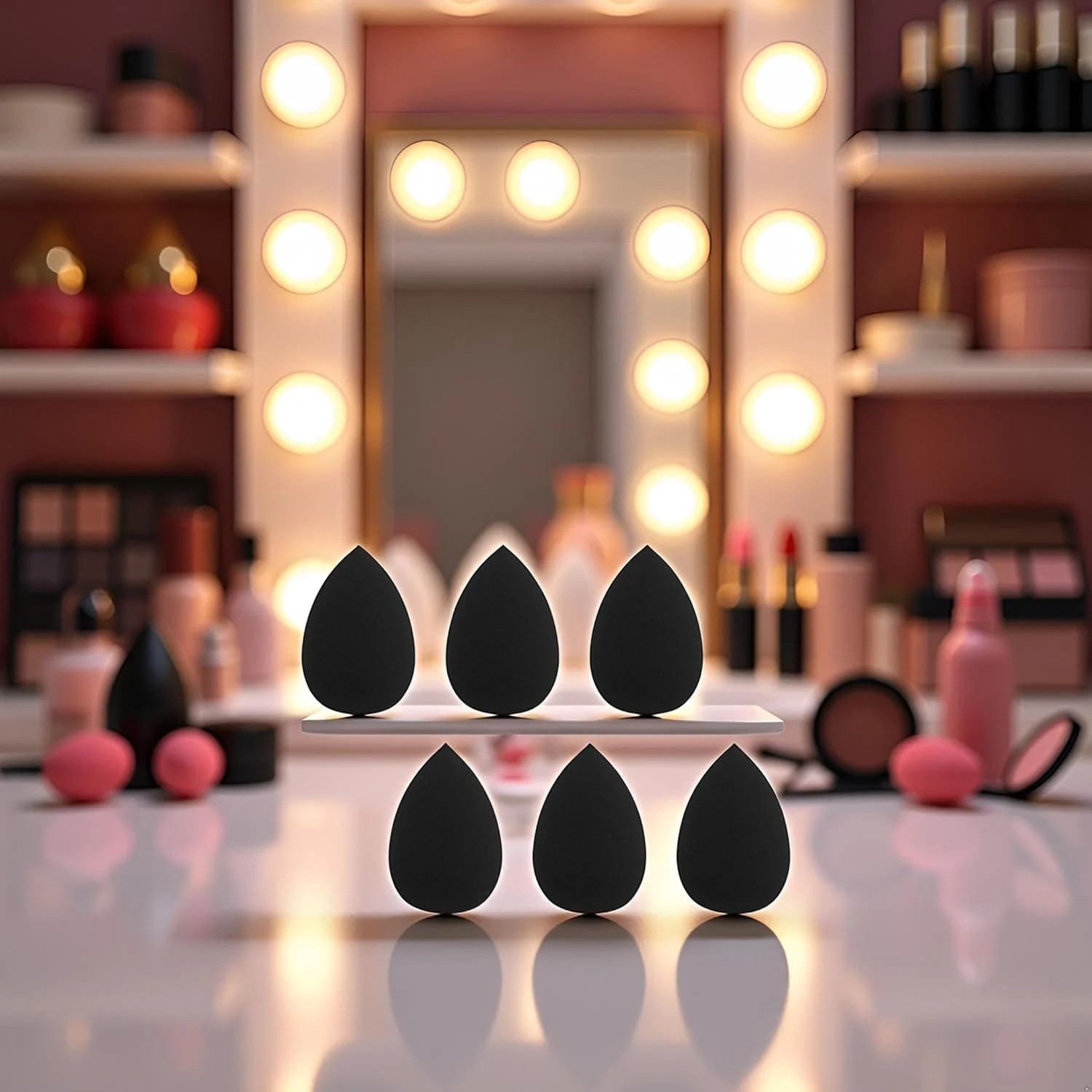 مجموعه 6 عددی اسفنج آرایشی مینی مشکی Jinshining، ست اسفنج کوچک برای کرم پودر، پودر، کانسیلر، هایلایتر و سایه چشم، فوق العاده نرم و شگفت انگیز مجموعه 6 عددی اسفنج آرایشی مینی مشکی Jinshining، ست اسفنج کوچک برای کرم پودر، پودر، کانسیلر، هایلایتر و سایه چشم، فوق العاده نرم و شگفت انگیز