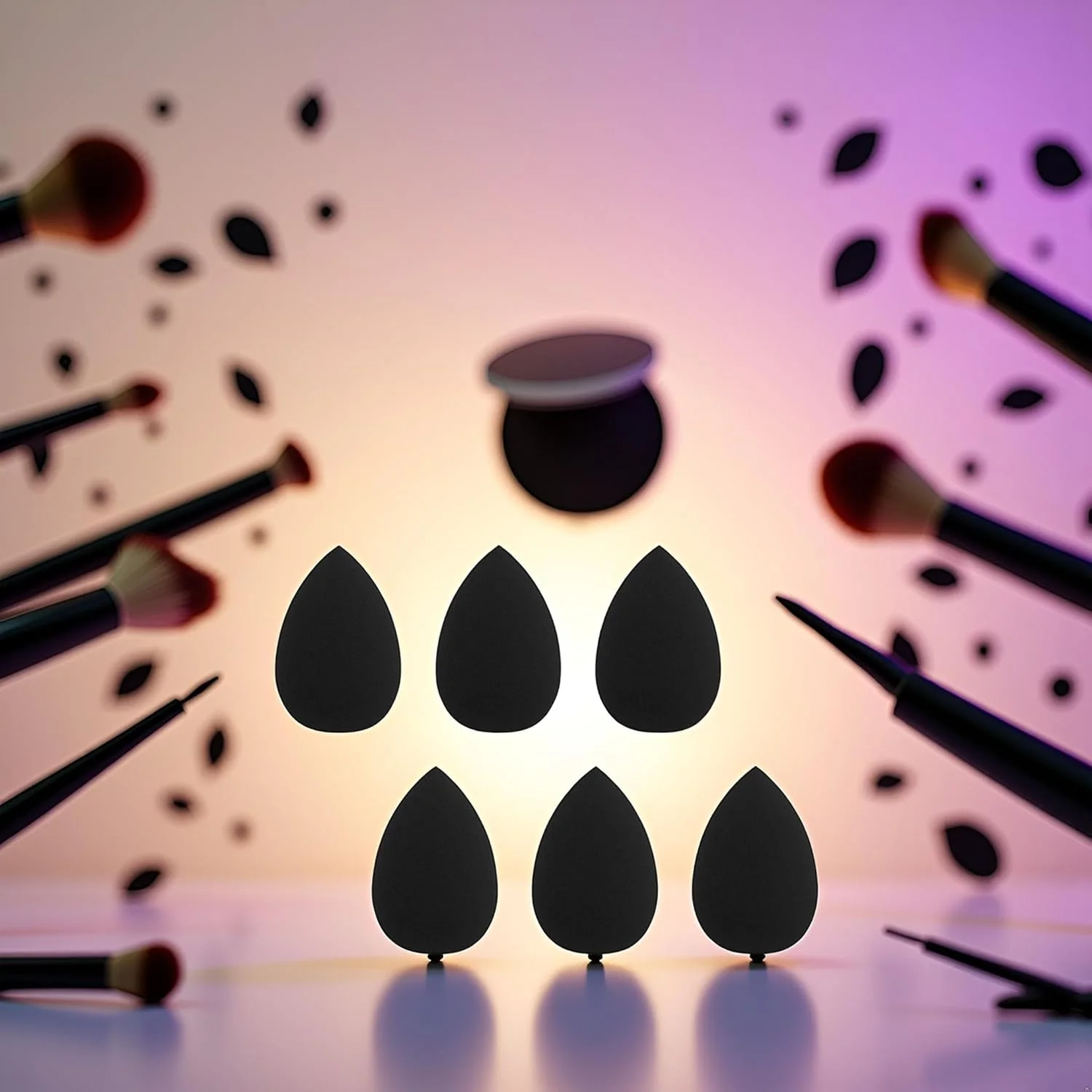 مجموعه 6 عددی اسفنج آرایشی مینی مشکی Jinshining، ست اسفنج کوچک برای کرم پودر، پودر، کانسیلر، هایلایتر و سایه چشم، فوق العاده نرم و شگفت انگیز مجموعه 6 عددی اسفنج آرایشی مینی مشکی Jinshining، ست اسفنج کوچک برای کرم پودر، پودر، کانسیلر، هایلایتر و سایه چشم، فوق العاده نرم و شگفت انگیز