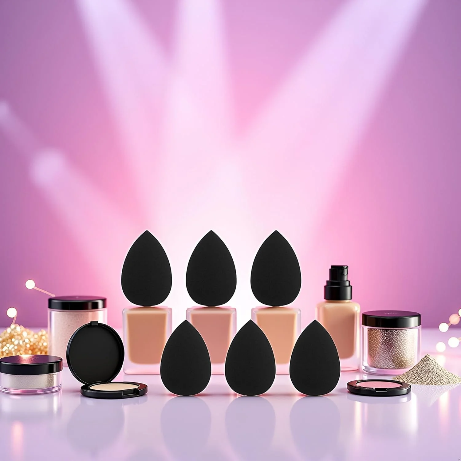 مجموعه 6 عددی اسفنج آرایشی مینی مشکی Jinshining، ست اسفنج کوچک برای کرم پودر، پودر، کانسیلر، هایلایتر و سایه چشم، فوق العاده نرم و شگفت انگیز مجموعه 6 عددی اسفنج آرایشی مینی مشکی Jinshining، ست اسفنج کوچک برای کرم پودر، پودر، کانسیلر، هایلایتر و سایه چشم، فوق العاده نرم و شگفت انگیز