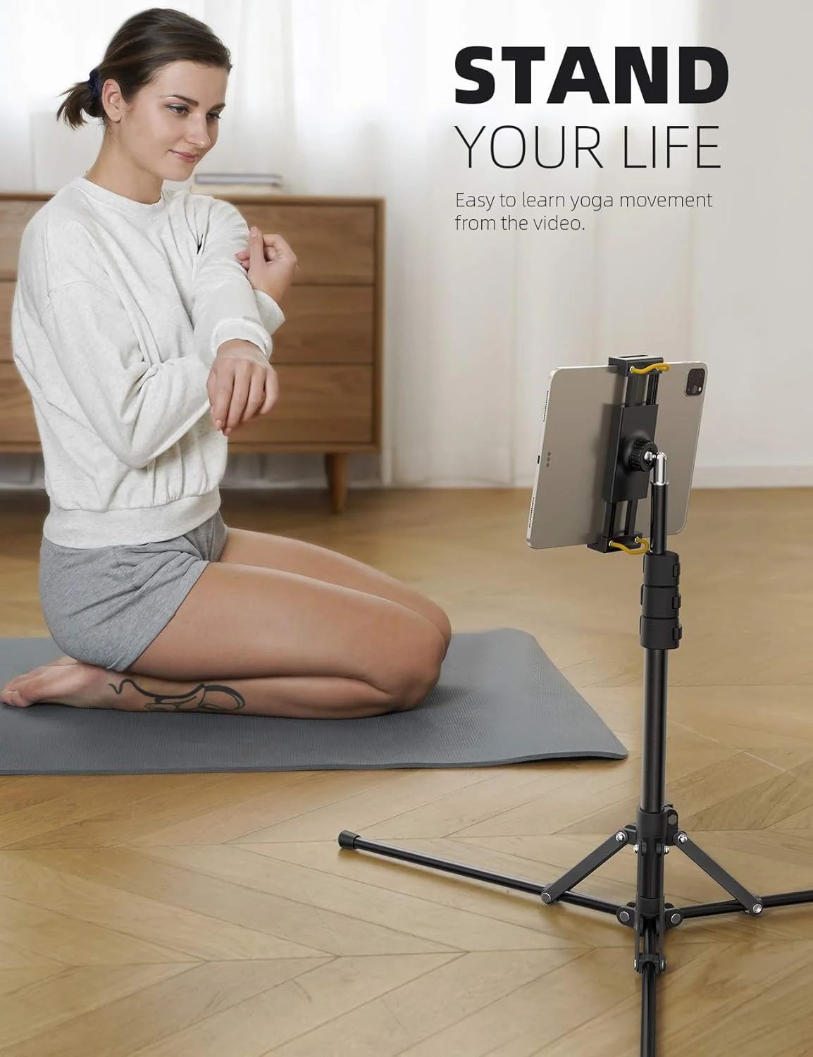 پایه نگهدارنده تبلت تاشو Lamicall - با قابلیت تنظیم ارتفاع و چرخش 360 درجه، پایه سه پایه آیپد برای 4.7-13 اینچ، آیپد 12.9، آیپد ایر مینی 2 3 4، سوییچ، آیفون، سایر تبلت ها، مشکی پایه نگهدارنده تبلت تاشو Lamicall - با قابلیت تنظیم ارتفاع و چرخش 360 درجه، پایه سه پایه آیپد برای 4.7-13 اینچ، آیپد 12.9، آیپد ایر مینی 2 3 4، سوییچ، آیفون، سایر تبلت ها، مشکی