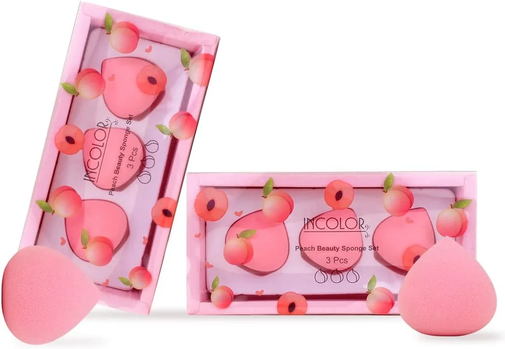 پد آرایشی اینکالر برای پودر، کانسیلر و کرم پودر، مجموعه 3 عددی (هلو) پد آرایشی اینکالر برای پودر، کانسیلر و کرم پودر، مجموعه 3 عددی (هلو)