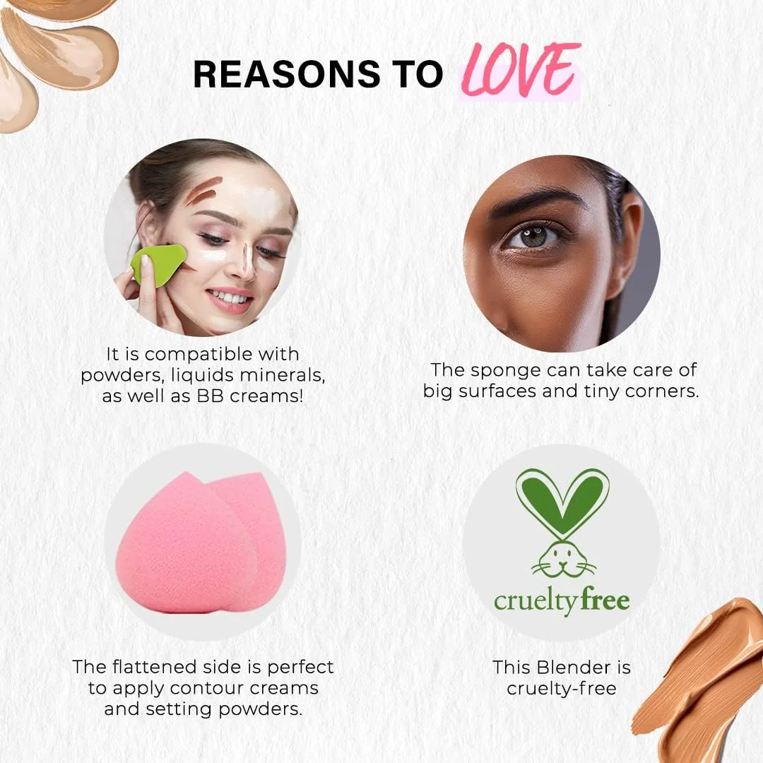 پد آرایشی اینکالر برای پودر، کانسیلر و کرم پودر، مجموعه 3 عددی (هلو) پد آرایشی اینکالر برای پودر، کانسیلر و کرم پودر، مجموعه 3 عددی (هلو)