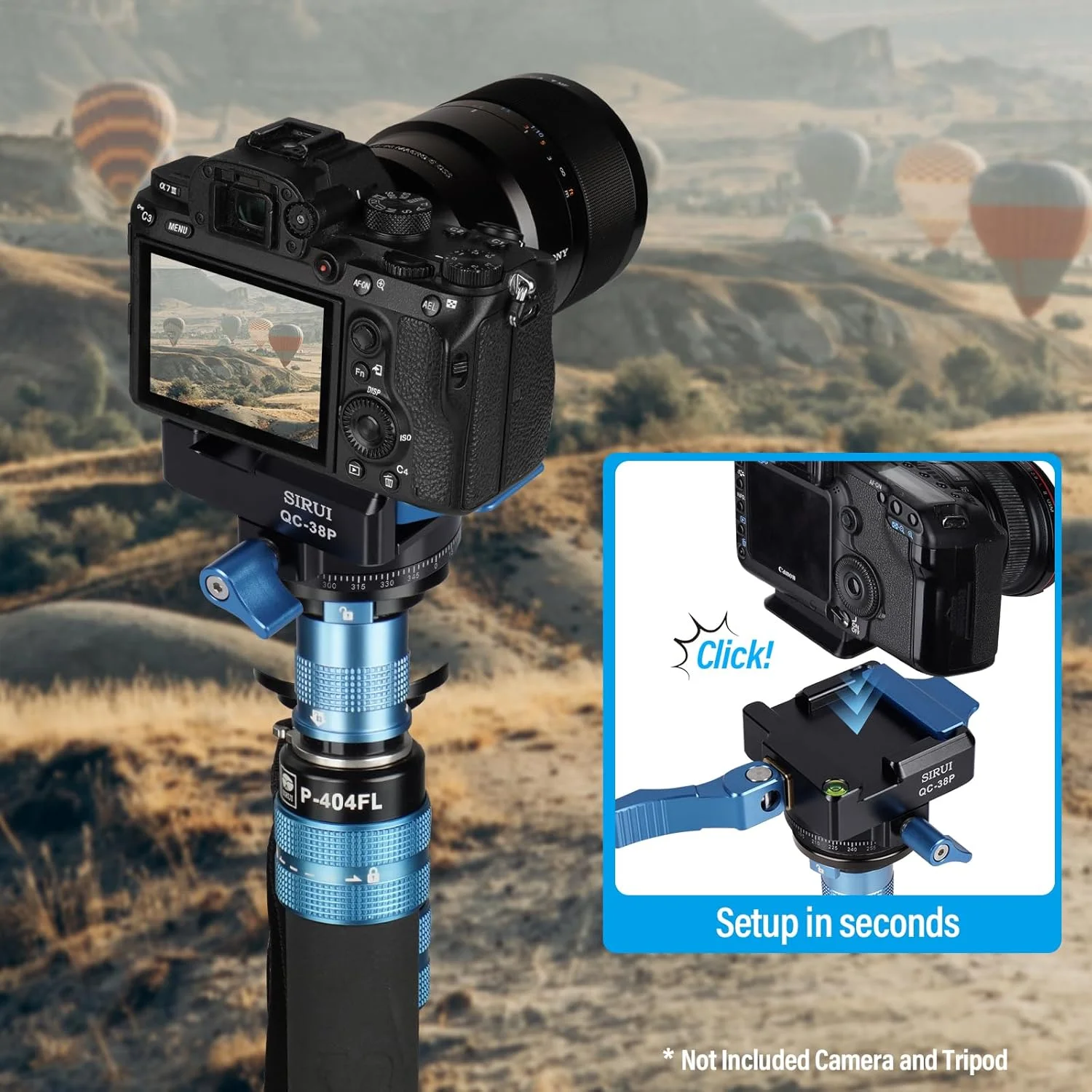 صفحه رهاسازی سریع مربعی 38 میلیمتری SIRUI با سر پانورامای چرخان 360 درجه، آداپتور پایه دوربین با رزوه 1/4 و 3/8 اینچ، صفحه اتصال رهاسازی سریع برای سه پایه تک پایه تثبیت کننده DSLR، QC-38P صفحه رهاسازی سریع مربعی 38 میلیمتری SIRUI با سر پانورامای چرخان 360 درجه، آداپتور پایه دوربین با رزوه 1/4 و 3/8 اینچ، صفحه اتصال رهاسازی سریع برای سه پایه تک پایه تثبیت کننده DSLR، QC-38P