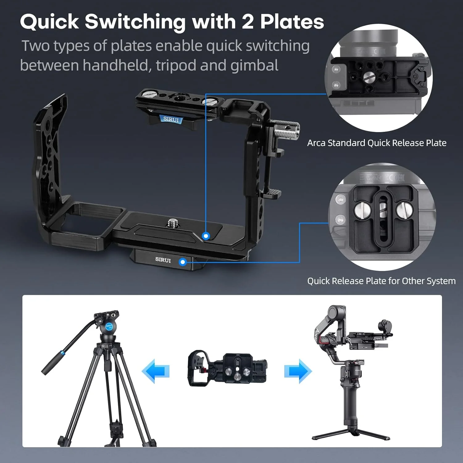 کیج کامل دوربین SIRUI برای Sony FX3/FX30، سازگار با دسته XLR اصلی، با بست کابل HDMI، سوراخهای رزوه دار 1/4 اینچ -20، سوراخهای تعیین موقعیت 3/8 اینچ برای ARRI، کفشک سرد و ریل ناتو کیج کامل دوربین SIRUI برای Sony FX3/FX30، سازگار با دسته XLR اصلی، با بست کابل HDMI، سوراخهای رزوه دار 1/4 اینچ -20، سوراخهای تعیین موقعیت 3/8 اینچ برای ARRI، کفشک سرد و ریل ناتو