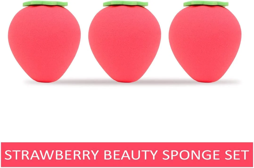 پد آرایشی این‌کالر مناسب برای پودر، کانسیلر و کرم پودر، مجموعه 3 عددی (توت فرنگی)