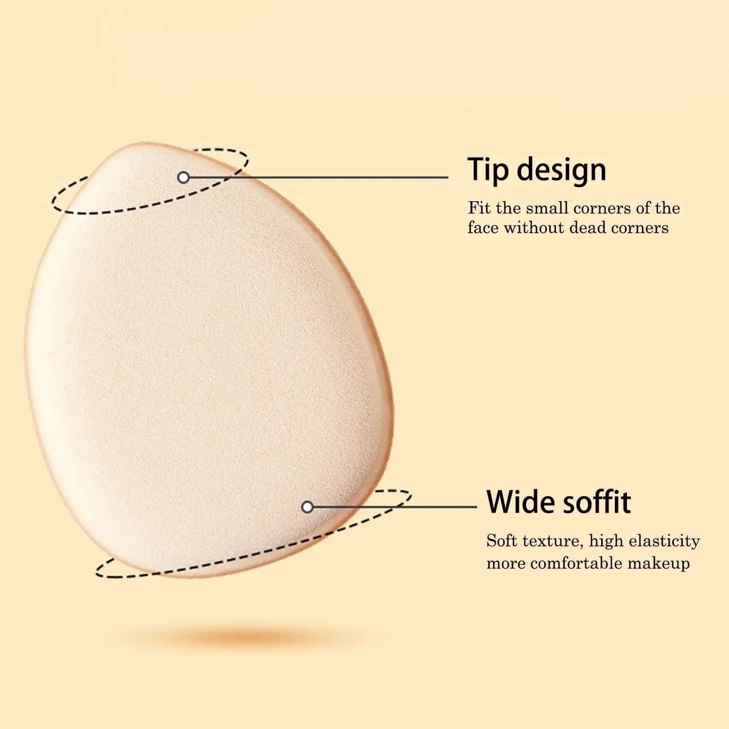 پدهای پودری انگشتی کوچک ieron، 10 عددی، پدهای پودری نرم آرایشی برای کرم پودر، کانسیلر، اسفنج آرایشی، پودر معدنی، ابزار آرایشی خشک و مرطوب (زرد)