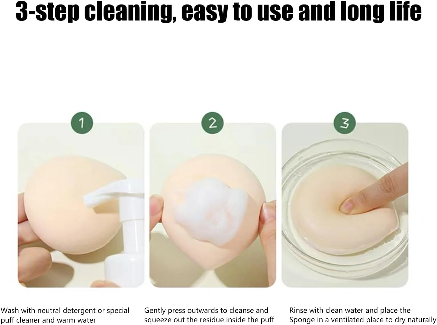 پد آرایشی کین وی 4 عددی برای کرم پودر، کانسیلر و پودر، پد اسفنجی بدون لاتکس برای آرایش طبیعی پد آرایشی کین وی 4 عددی برای کرم پودر، کانسیلر و پودر، پد اسفنجی بدون لاتکس برای آرایش طبیعی