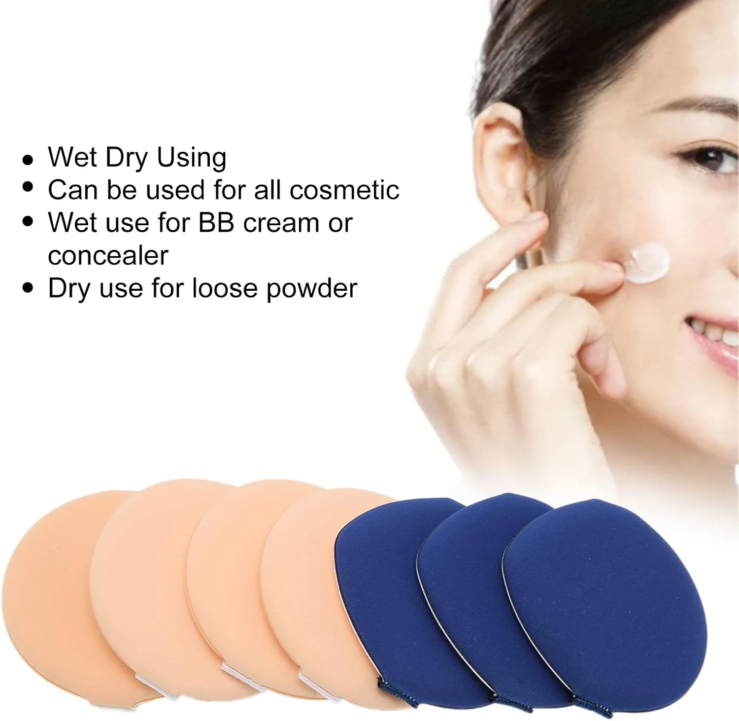 پد آرایشی Liccx، پد پودر آرایشی کانسیلر دوستدار پوست اسفنج نرم پودر شل برای کرم BB (رنگ پوست+آبی تیره) پد آرایشی Liccx، پد پودر آرایشی کانسیلر دوستدار پوست اسفنج نرم پودر شل برای کرم BB (رنگ پوست+آبی تیره)