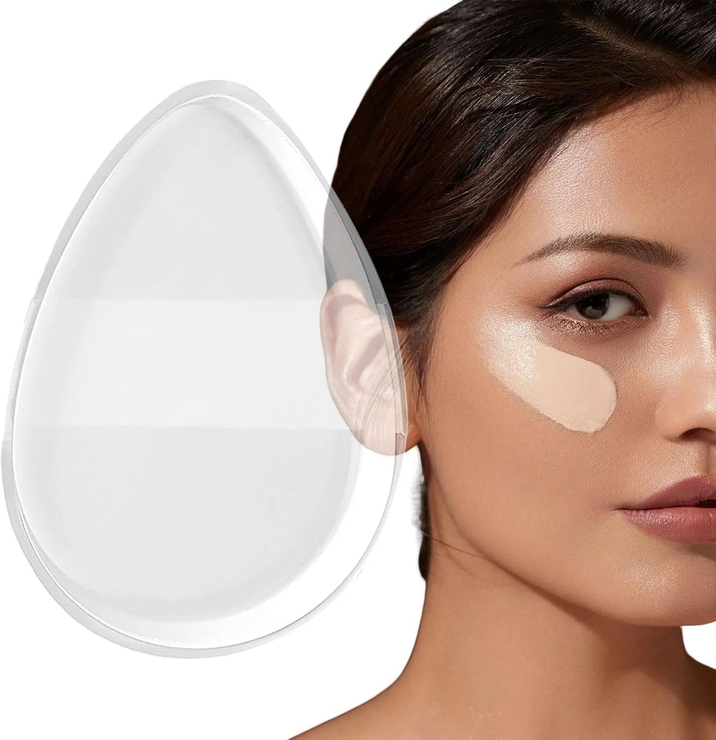 پد آرایشی | پد پودر شفاف برای آرایش صورت | اسفنج مخلوط کن کوچک خشک و مرطوب، ابزار قابل استفاده مجدد برای کانسیلر، رژگونه، زنان و دختران پد آرایشی | پد پودر شفاف برای آرایش صورت | اسفنج مخلوط کن کوچک خشک و مرطوب، ابزار قابل استفاده مجدد برای کانسیلر، رژگونه، زنان و دختران