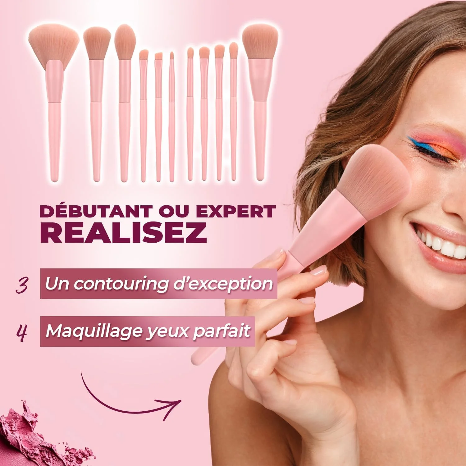 پد آرایشی با برس | اسفنج های اپلیکاتور برای صورت، پودر، کرم پودر و کانتورینگ | کیت کامل آرایشی قابل شستشو با لوازم جانبی برای زنان پد آرایشی با برس | اسفنج های اپلیکاتور برای صورت، پودر، کرم پودر و کانتورینگ | کیت کامل آرایشی قابل شستشو با لوازم جانبی برای زنان