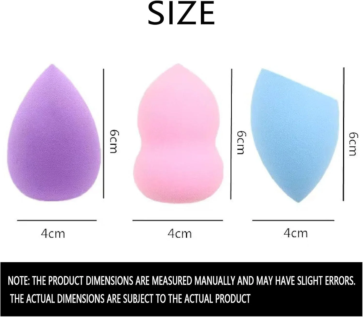 اسفنج آرایشی 3 عددی، مجموعه اسفنجی برای آرایش صورت، اسفنج ترکیبی برای زیرسازی آرایش، ایده آل برای هایلایتر، پودر، کرم یا استفاده مایع برای خانم ها