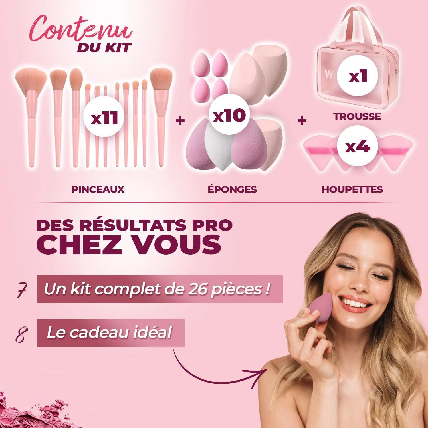 پد آرایشی با برس | اسفنج های اپلیکاتور برای صورت، پودر، کرم پودر و کانتورینگ | کیت کامل آرایشی قابل شستشو با لوازم جانبی برای زنان پد آرایشی با برس | اسفنج های اپلیکاتور برای صورت، پودر، کرم پودر و کانتورینگ | کیت کامل آرایشی قابل شستشو با لوازم جانبی برای زنان