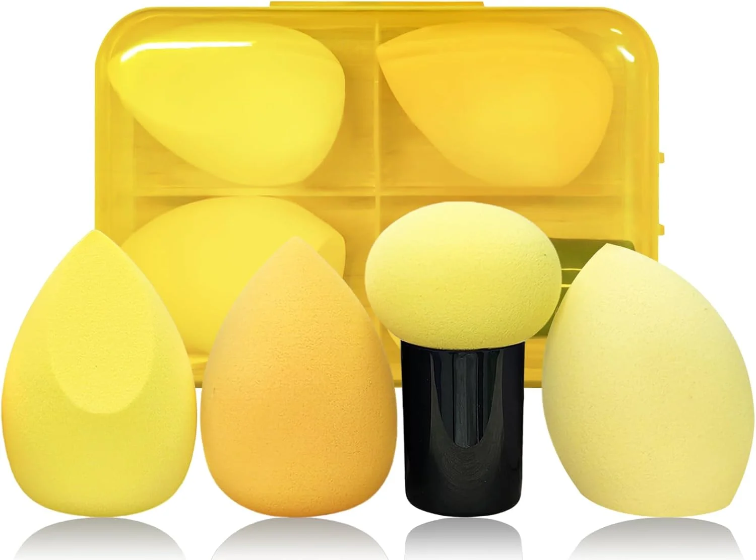 اسفنج آرایشی، بلندر 4 عددی بدون لاتکس، اسفنج مخلوط کن آرایشی برای کرم پودر، کانسیلر، مناسب برای مایعات، پودرها، کرم ها، اشک و قارچ، زرد اسفنج آرایشی، بلندر 4 عددی بدون لاتکس، اسفنج مخلوط کن آرایشی برای کرم پودر، کانسیلر، مناسب برای مایعات، پودرها، کرم ها، اشک و قارچ، زرد