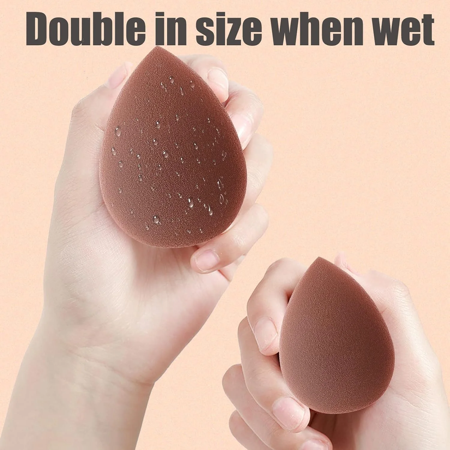 اسفنج آرایشی، 3 عدد بلندر آرایشی، بلندر آرایشی برای کرم پودر و مایع، تمیز کردن آسان، بلندر زیبایی فوق العاده نرم و بدون لاتکس، اپلیکاتور کانسیلر (قهوه ای)