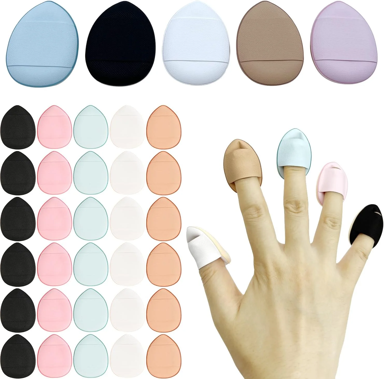 پد انگشتی متولیپ 35 عددی، پد پودر انگشتی، پد کوچک، اسفنج آرایشی، پد پودر زیر چشم، اسفنج کانسیلر