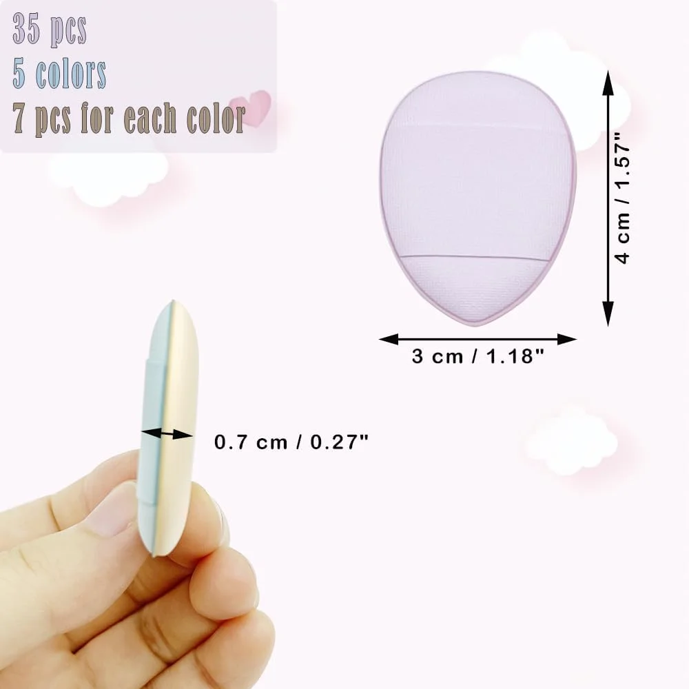 پد انگشتی متولیپ 35 عددی، پد پودر انگشتی، پد کوچک، اسفنج آرایشی، پد پودر زیر چشم، اسفنج کانسیلر