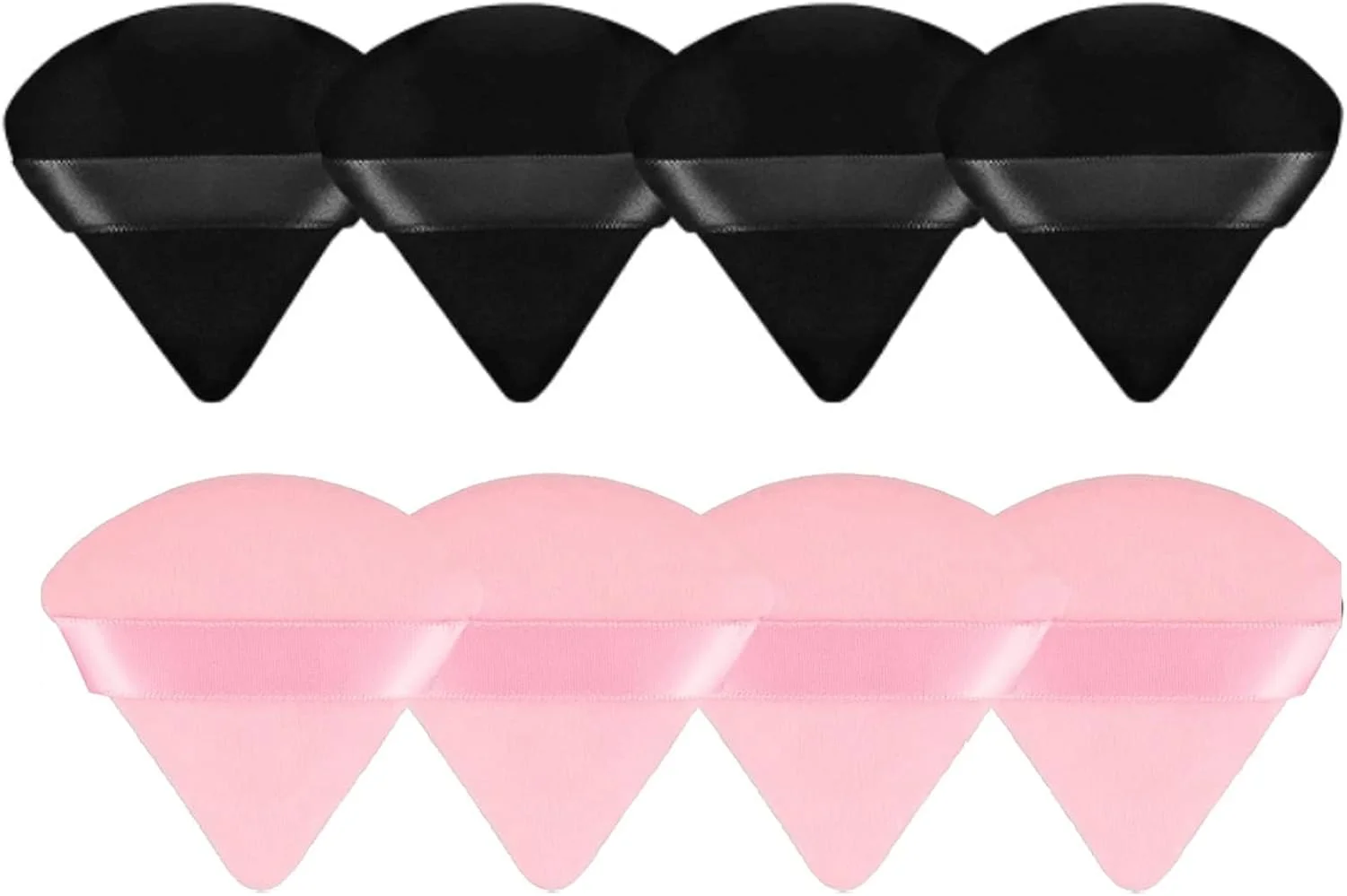 پدهای آرایشی مثلثی MMQ، 8 عددی، پد پودر نرم صورت، پد مخملی مثلثی برای آرایش، اسفنج مخلوط کننده فونداسیون لوازم آرایشی