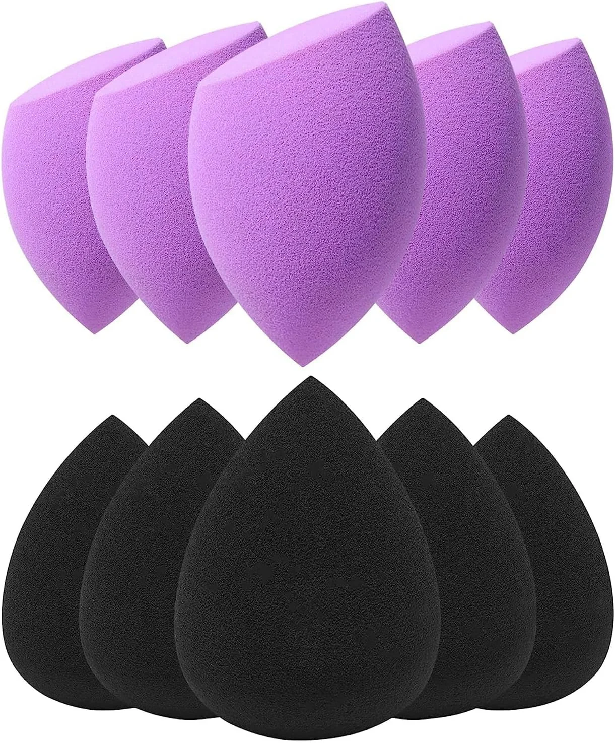 ست اسفنج آرایشی ORiTi، 10 عدد اسفنج ترکیبی فونداسیون، اسفنج های تخم مرغی چند رنگ برای استفاده خشک و مرطوب (رنگ 1)