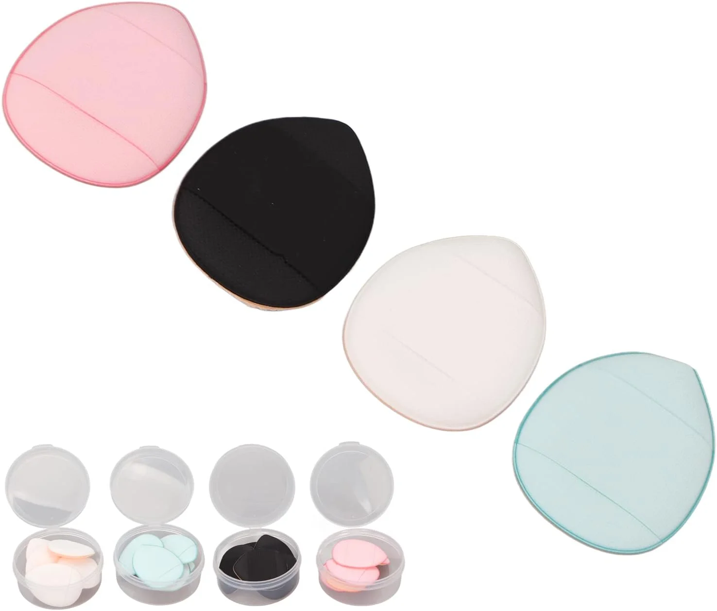 پدهای آرایشی کوچک و بامزه ففاپ، 20 عدد پد اسفنجی انگشتی کوچک برای صورت، جذب ظریف و یکنواخت پودر، ایده آل برای زیبایی