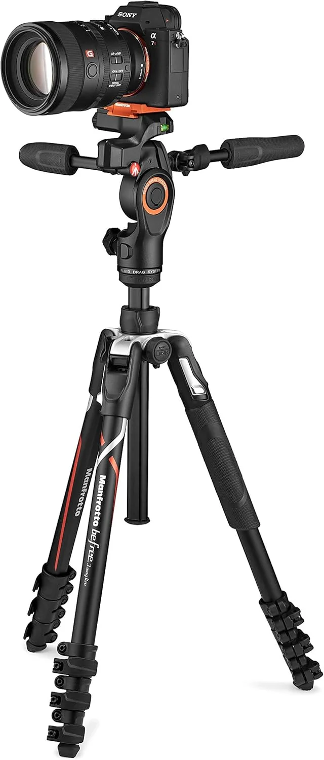 سه پایه مسافرتی آلومینیومی 4 قسمتی Manfrotto Befree Live Advanced با هد سیال سه طرفه سه پایه مسافرتی آلومینیومی 4 قسمتی Manfrotto Befree Live Advanced با هد سیال سه طرفه