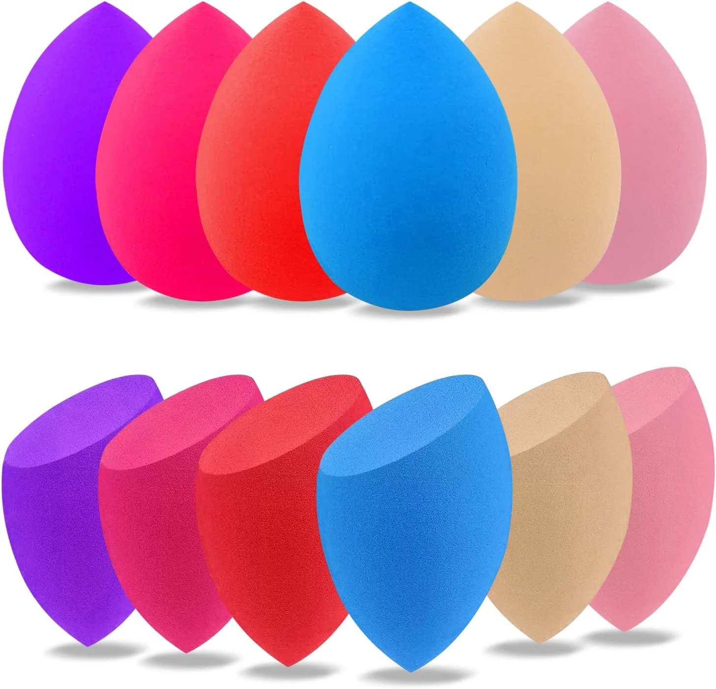 ست اسفنج آرایشی 12 عددی Wiko برای کرم پودر و کانسیلر، بدون لاتکس، مناسب برای پودر، کرم و مایع، فوق العاده نرم