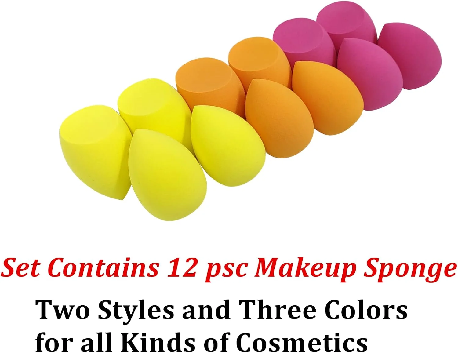 ست اسفنج آرایشی 12 عددی Wiko برای کرم پودر و کانسیلر، بدون لاتکس، مناسب برای پودر، کرم و مایع، فوق العاده نرم