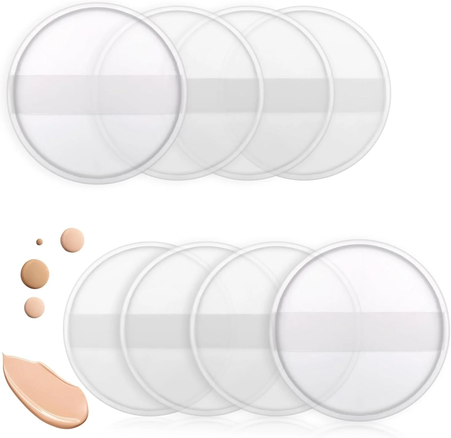 پد آرایشی قابل شستشو با دسته ابریشمی، پدهای پودری سیلیکونی گرد شفاف، استفاده دوگانه خشک و مرطوب، اپلیکاتور لوازم آرایشی برای کرم پودر مایع، کرم، کانسیلر، رژگونه، بلندر ابزار زیبایی آرایشی (8 عدد) پد آرایشی قابل شستشو با دسته ابریشمی، پدهای پودری سیلیکونی گرد شفاف، استفاده دوگانه خشک و مرطوب، اپلیکاتور لوازم آرایشی برای کرم پودر مایع، کرم، کانسیلر، رژگونه، بلندر ابزار زیبایی آرایشی (8 عدد)