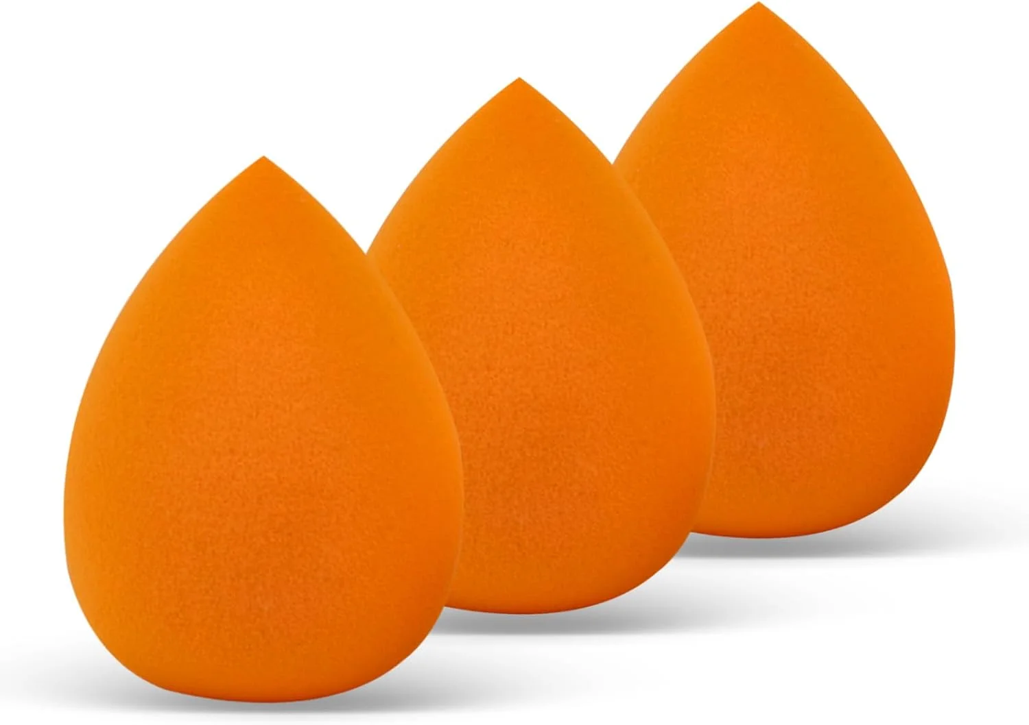 پدهای آرایشی VXZOHOW - پد اسفنجی بدون لاتکس با کیفیت بالا برای ترکیب کرم پودر، مناسب برای انواع پوست، استفاده بی نقص از لوازم آرایشی مایع، کرمی و پودری (قابل استفاده خشک و مرطوب، 3 عدد، نارنجی)