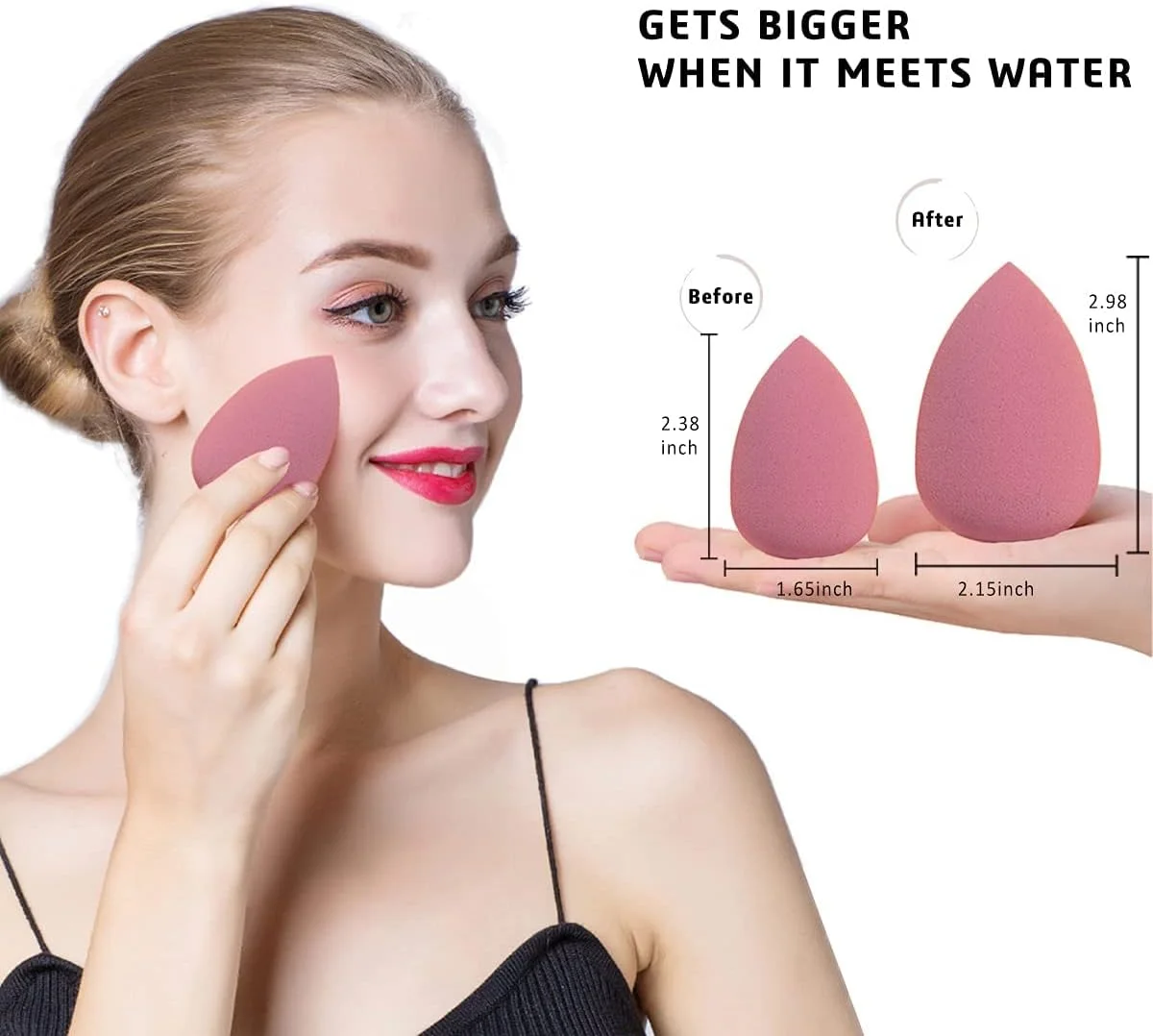 ویتالوژی - اسفنج های آرایشی برای کرم پودر - ست اسفنج آرایشی برای ترکیب کردن - ست بیوتی بلندر 4 عددی + جا اسفنجی تخم مرغی - مناسب برای کرم، پودر و مایع (میکس رنگی صورتی)