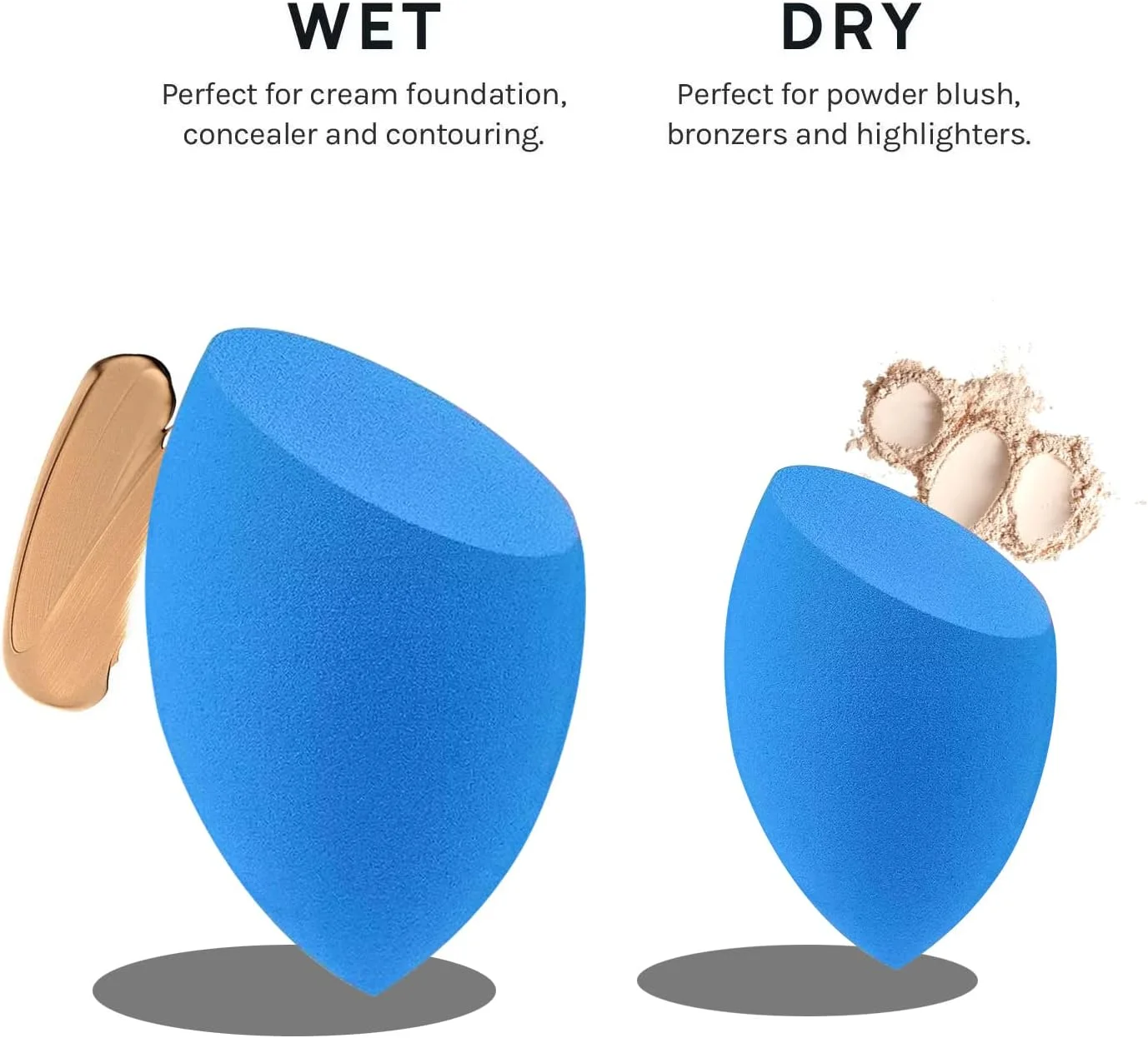 ست اسفنج آرایشی 12 عددی Wiko برای کرم پودر و کانسیلر، بدون لاتکس، مناسب برای پودر، کرم و مایع، فوق العاده نرم